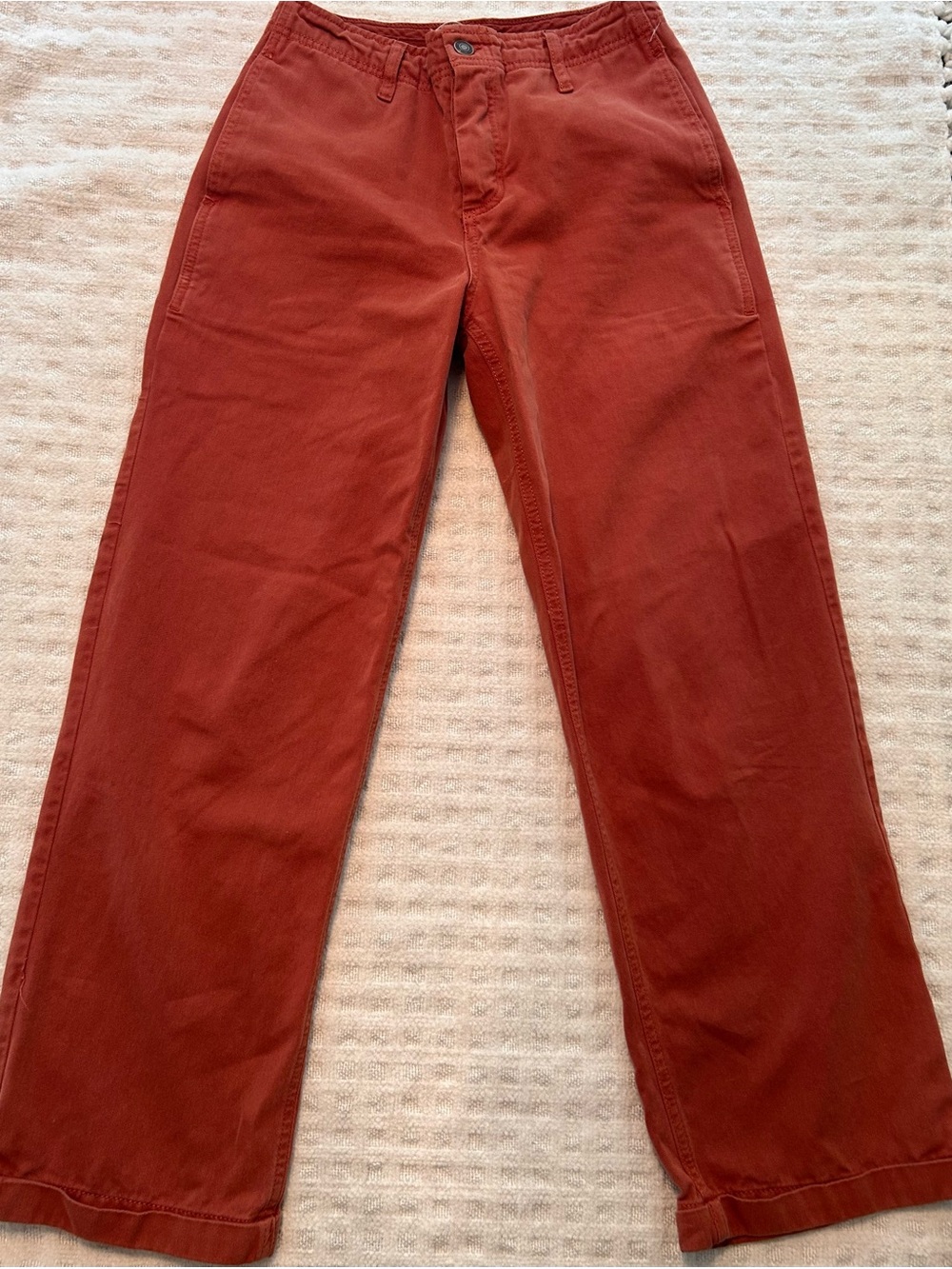 Free People Straight Leg Pants in Rust Red